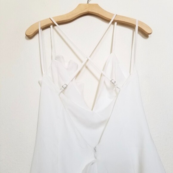 NWT Lovers + Friends Interstellar Gown Asymmetric Ruffled Maxi Dress White Small - Picture 9 of 11